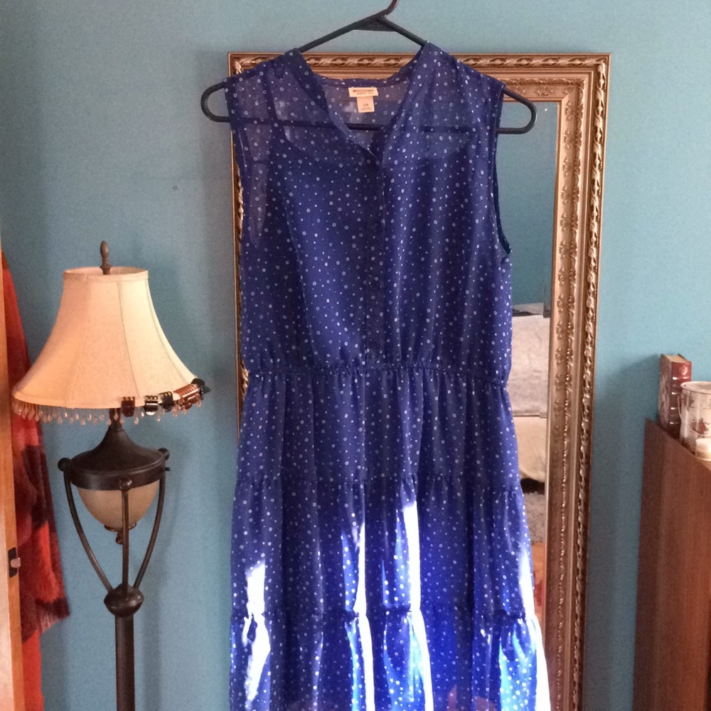 Royal blue POLKA DOT women’s dress